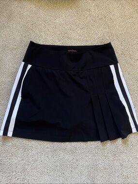 Kinona Black Skort with White Side Stripes